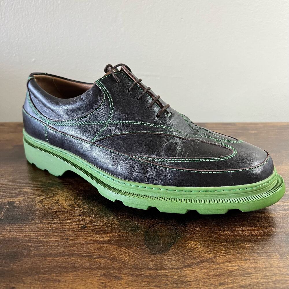 Michael Toschi GX Golf Shoes 7 Mens Black Green Leather Luxury Outdoor Sport